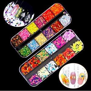 Nail Glitter and charms